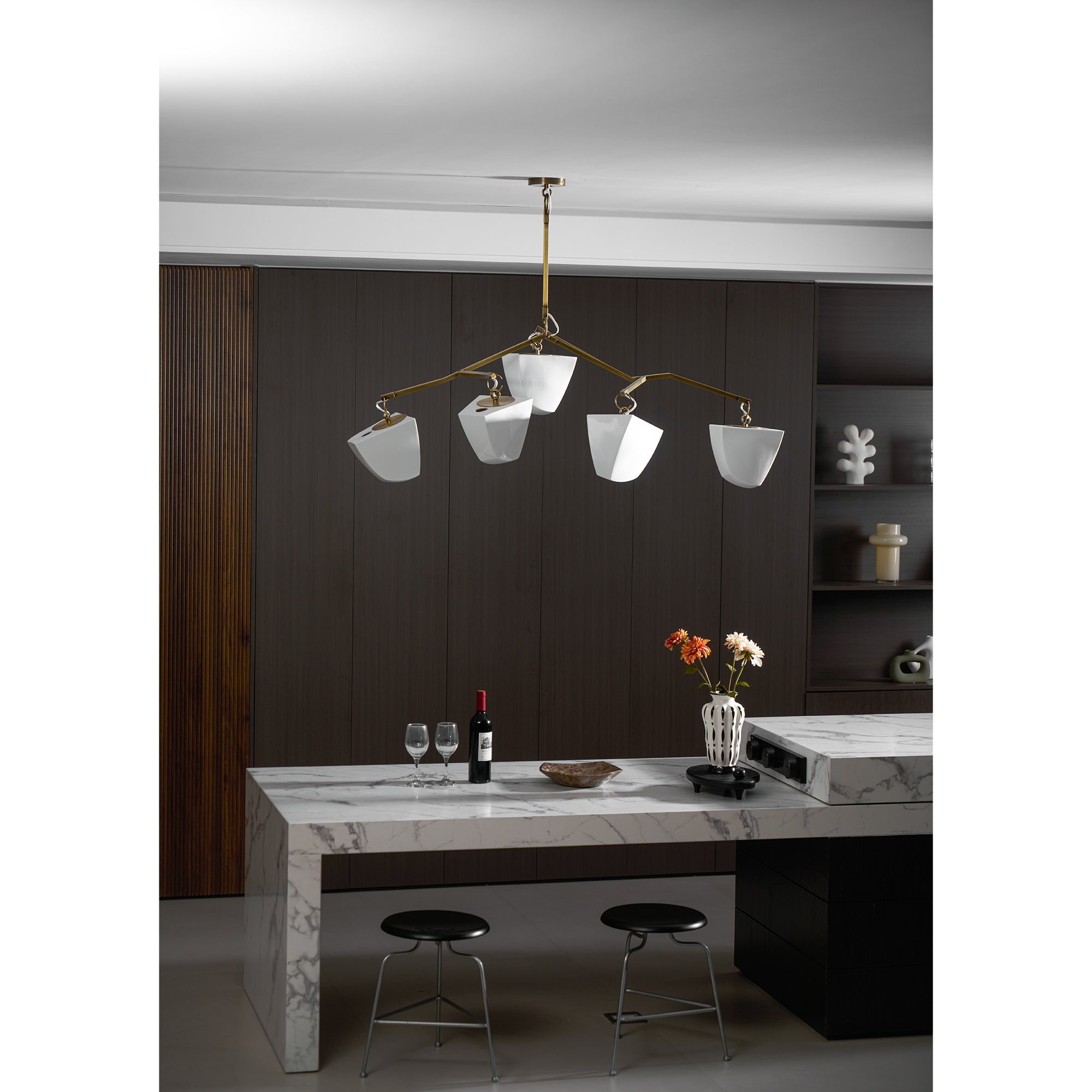 Iris Mobile Individual Creativity Brass Ceramics Chandelier - Letslighting