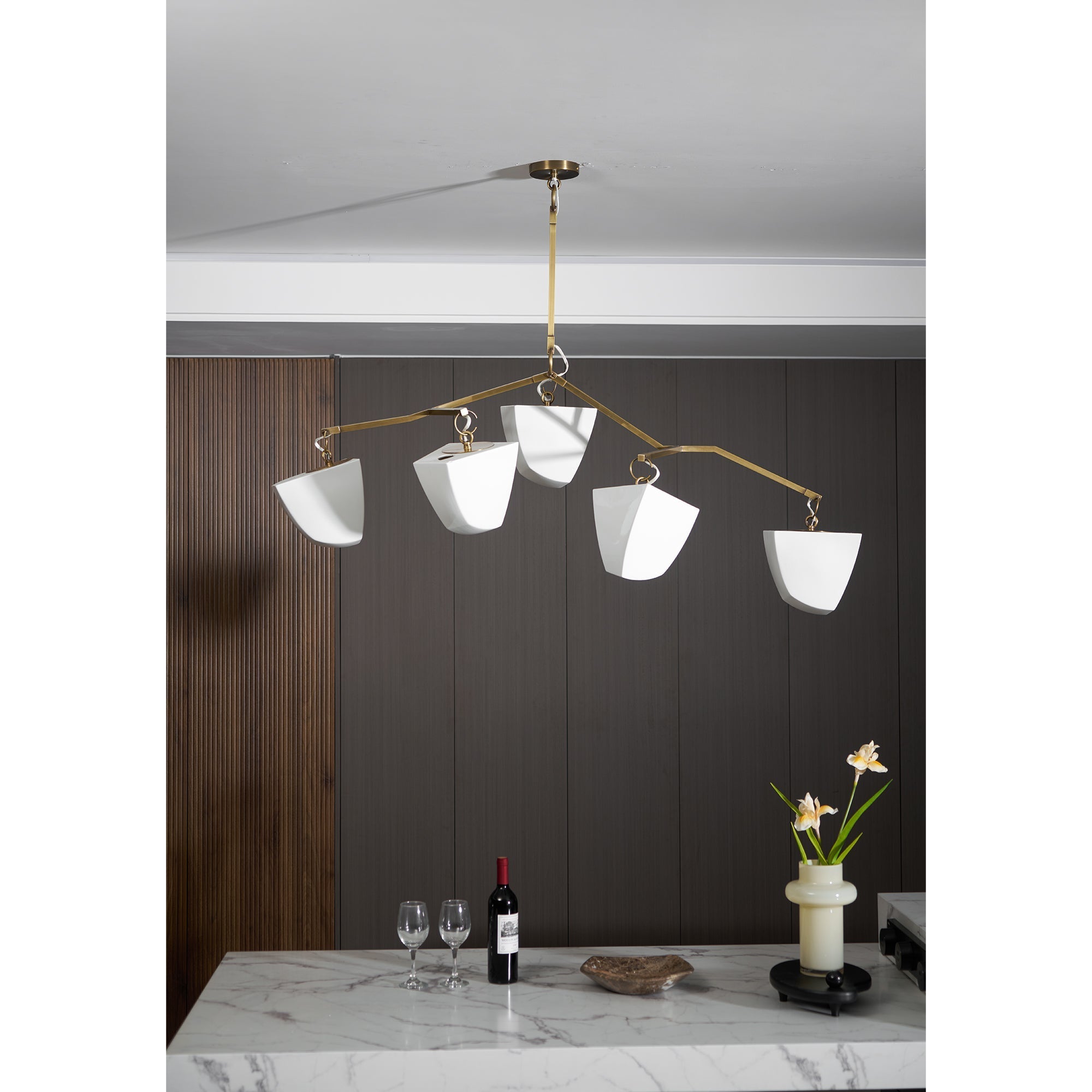 Iris Mobile Individual Creativity Brass Ceramics Chandelier - Letslighting