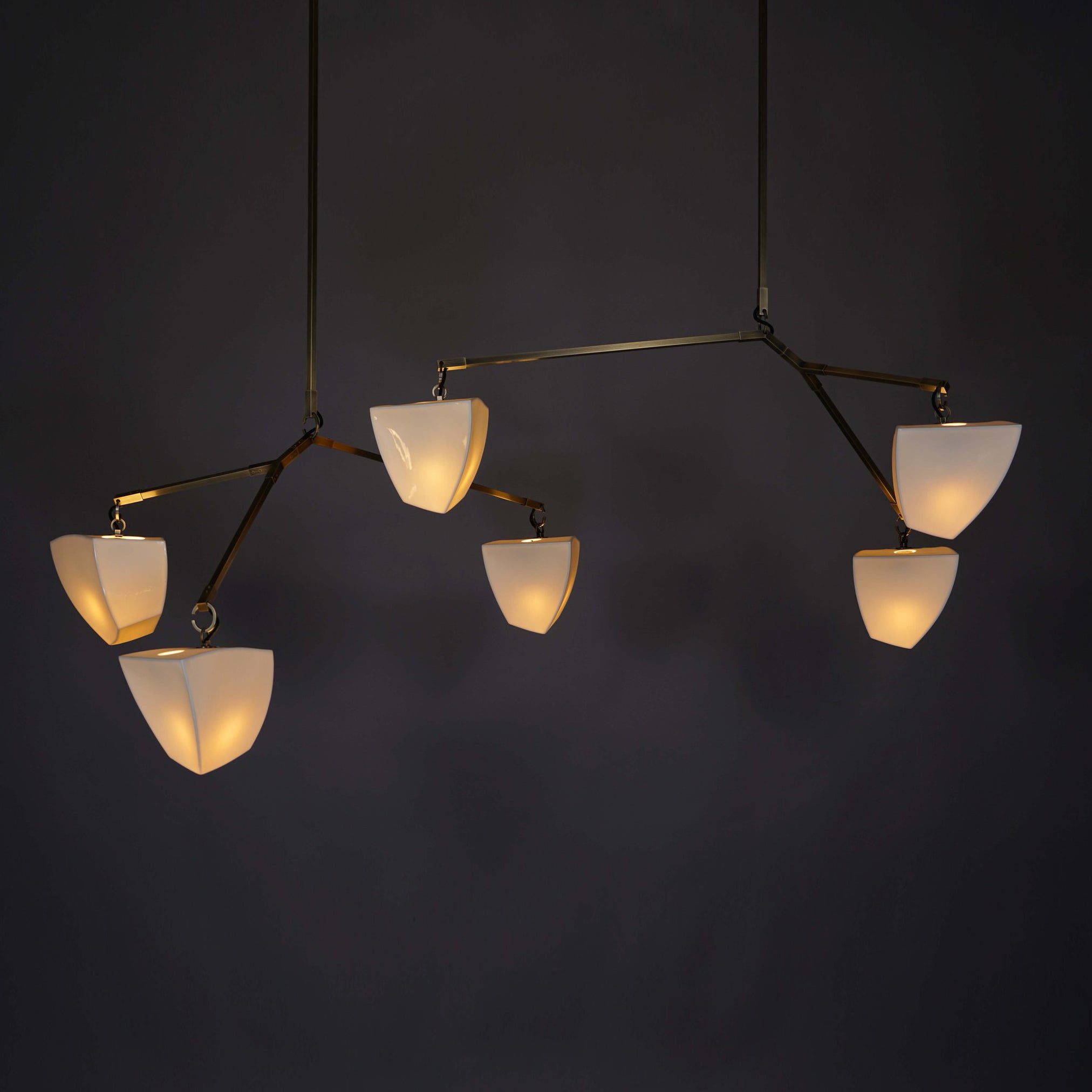 Iris Mobile Individual Creativity Brass Ceramics Chandelier - Letslighting