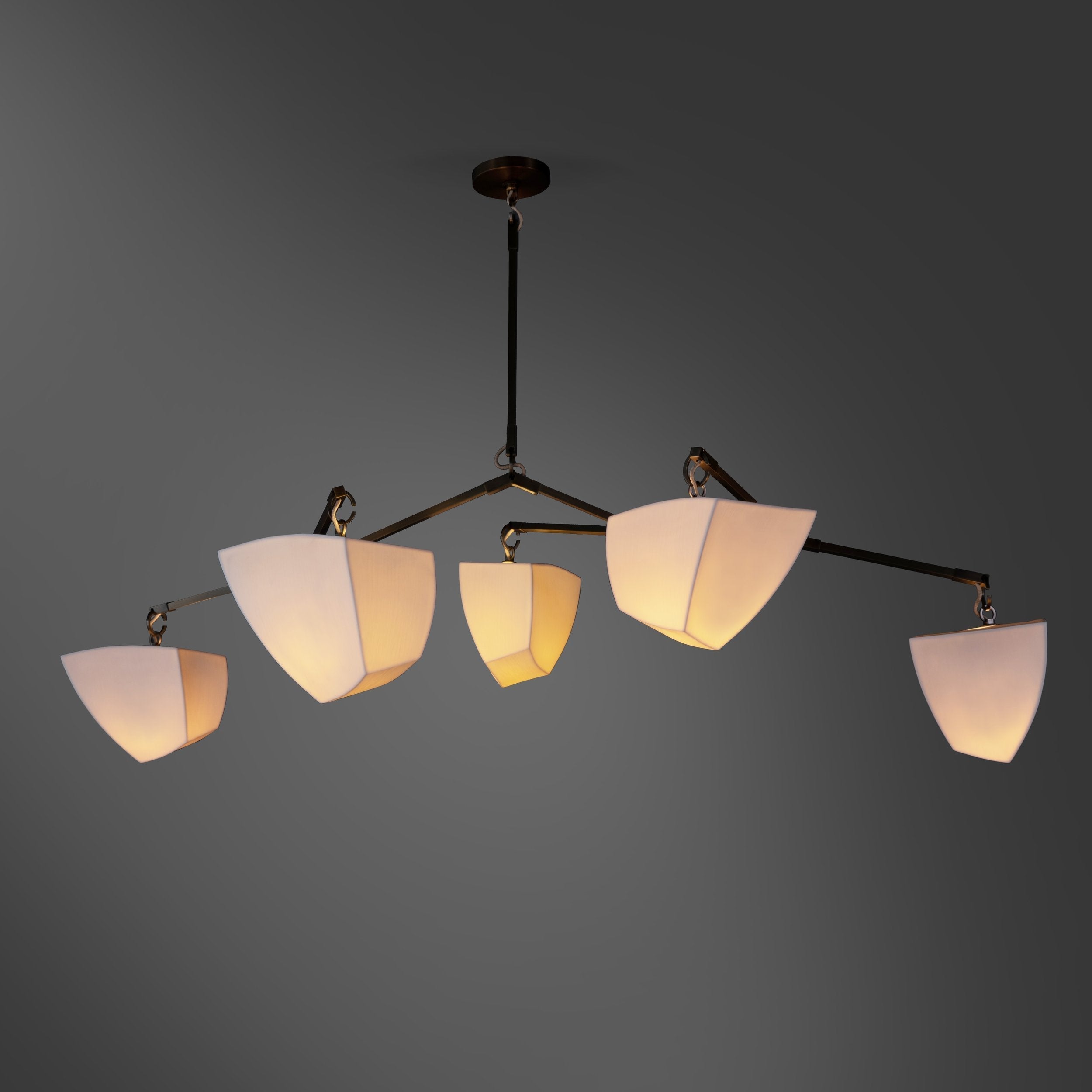 Iris Mobile Individual Creativity Brass Ceramics Chandelier - Letslighting