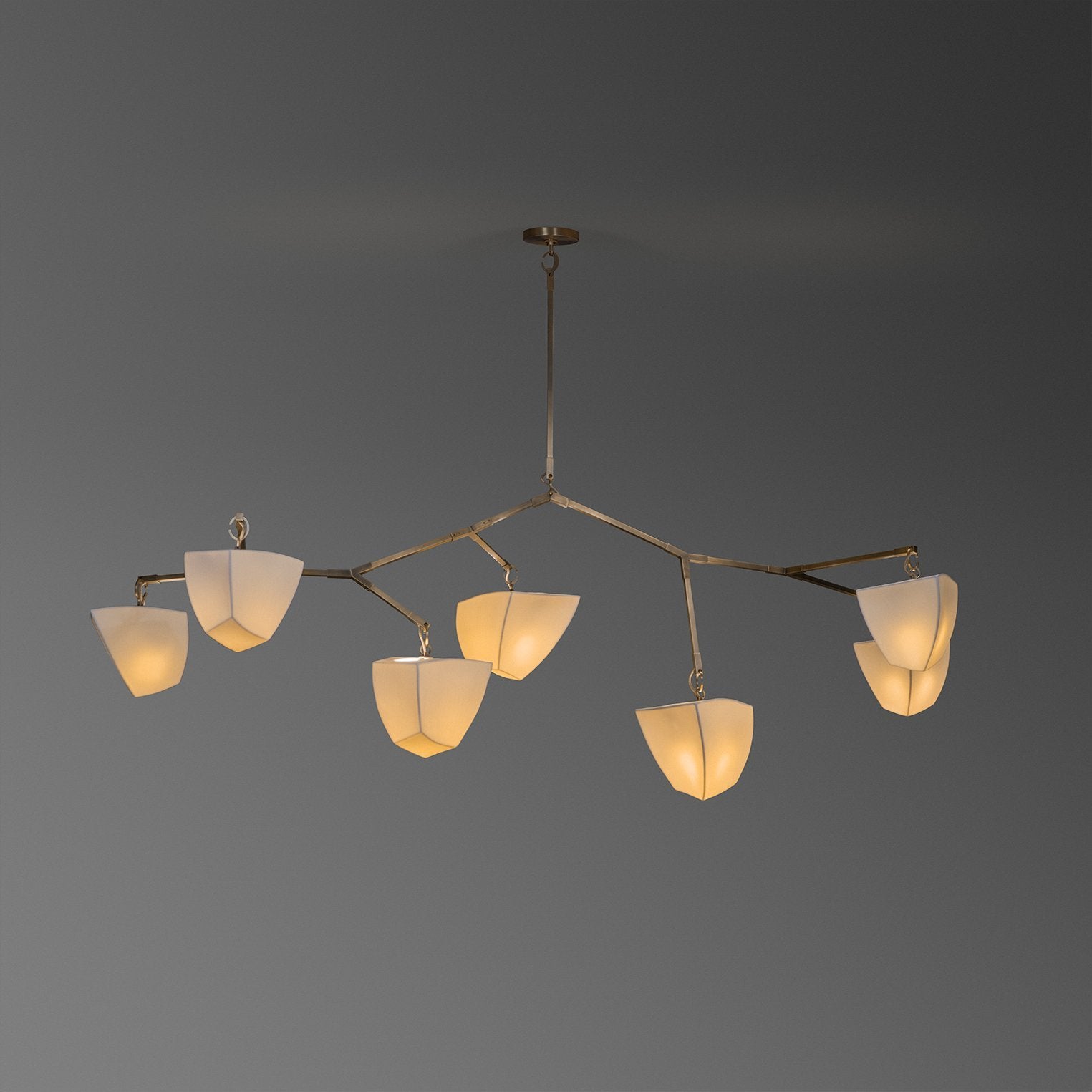 Iris Mobile Individual Creativity Brass Ceramics Chandelier - Letslighting