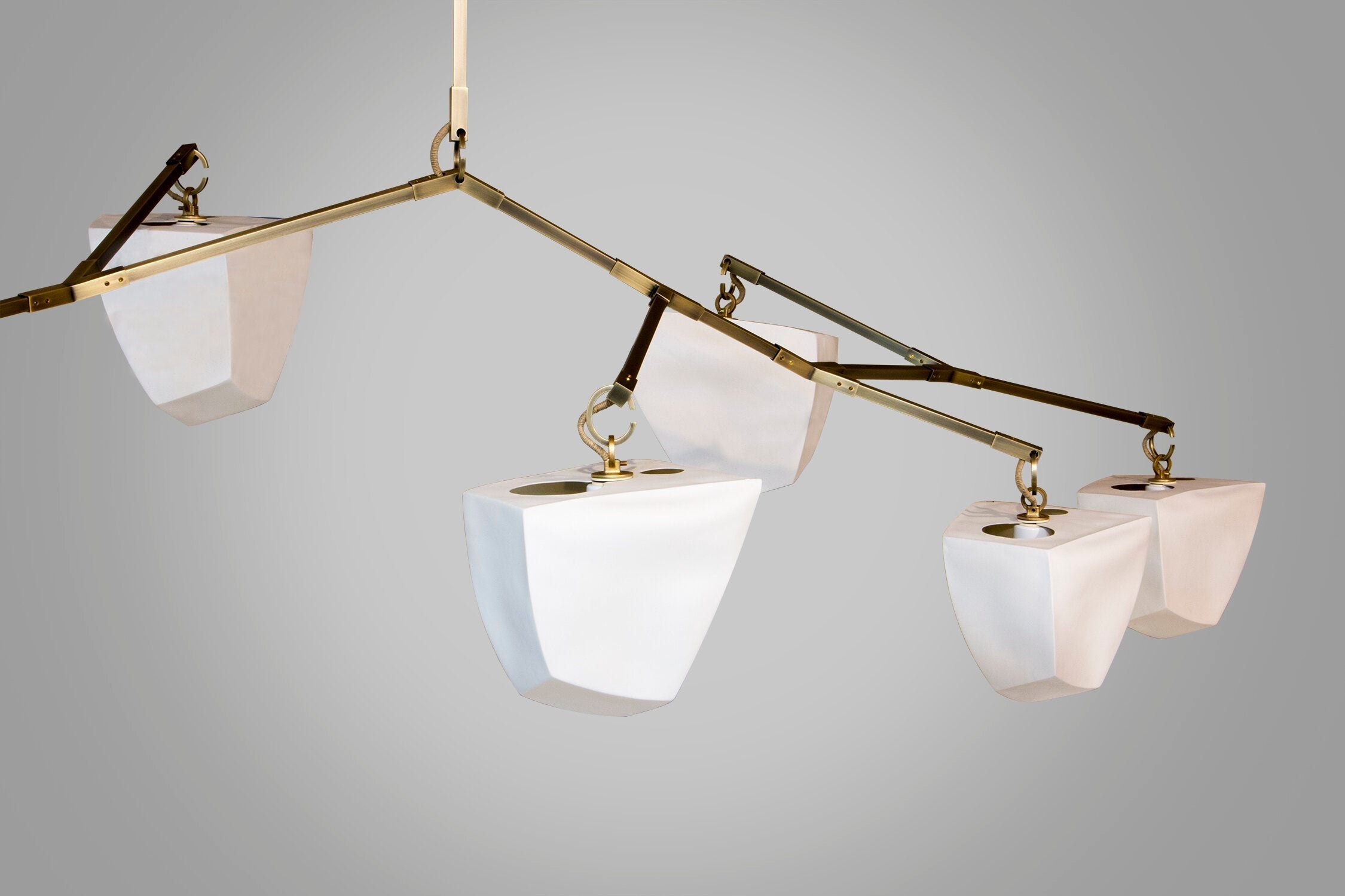 Iris Mobile Individual Creativity Brass Ceramics Chandelier - Letslighting