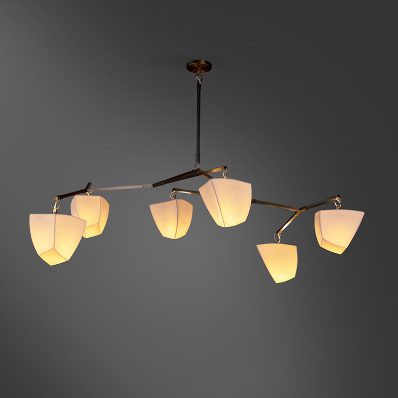 Iris Mobile Individual Creativity Brass Ceramics Chandelier - Letslighting
