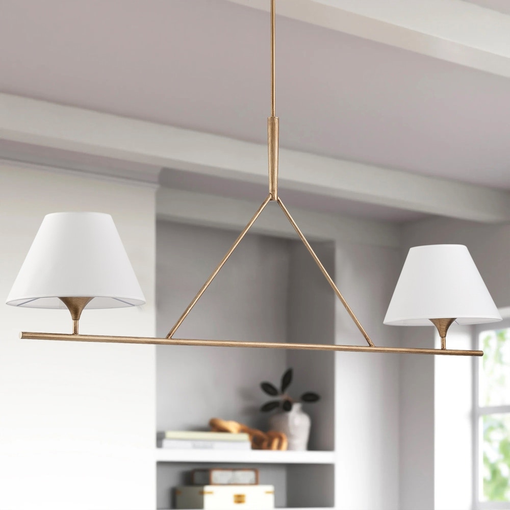 Keen Linear Modern Elegant Brass Fabric Chandelier - Letslighting