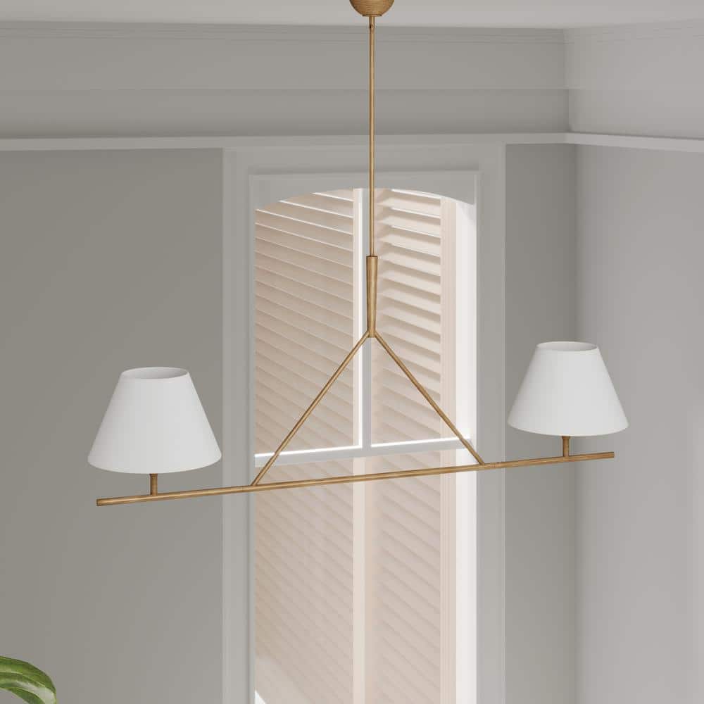 Keen Linear Modern Elegant Brass Fabric Chandelier - Letslighting