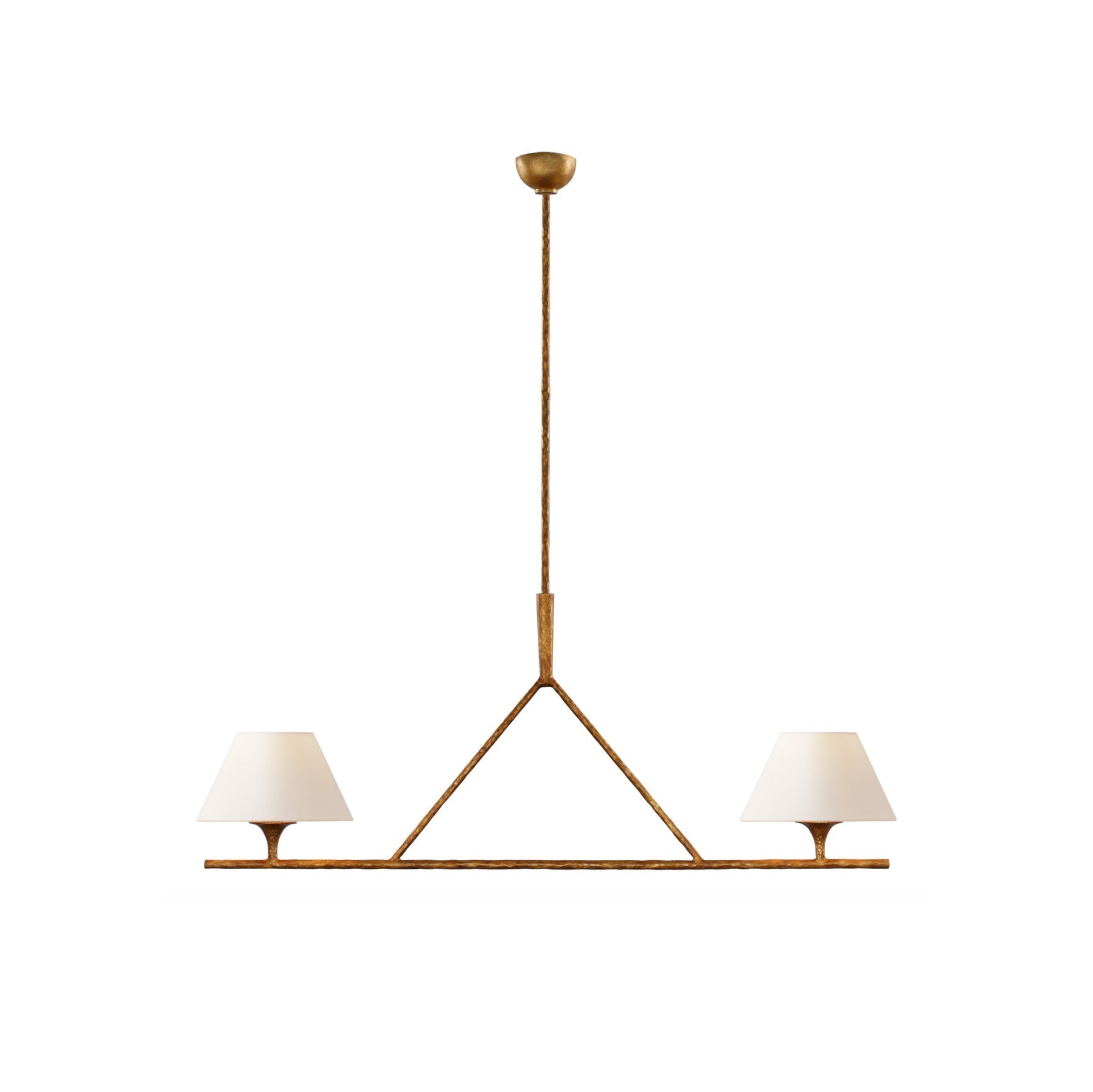 Keen Linear Modern Elegant Brass Fabric Chandelier - Letslighting
