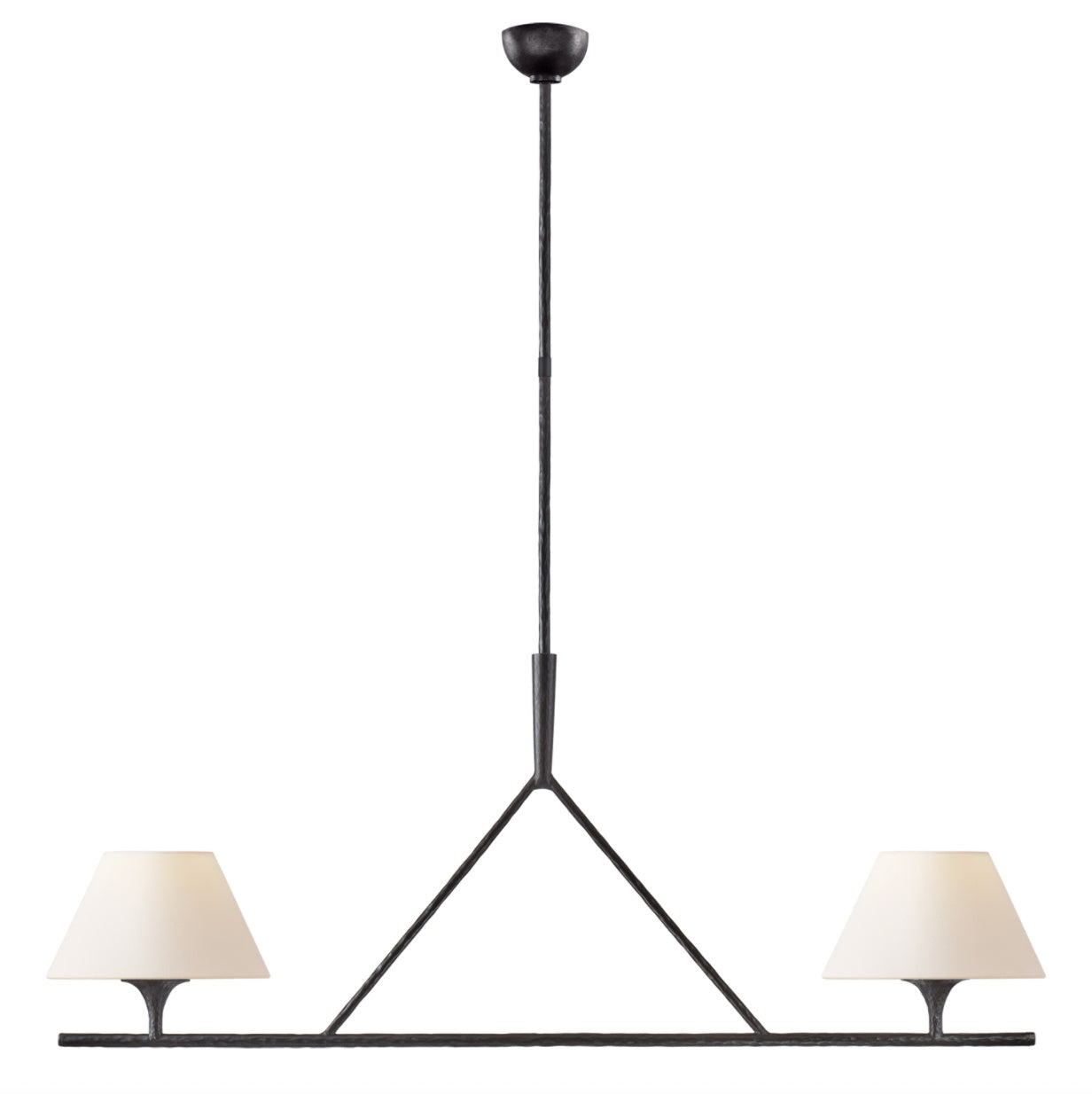 Keen Linear Modern Elegant Brass Fabric Chandelier - Letslighting