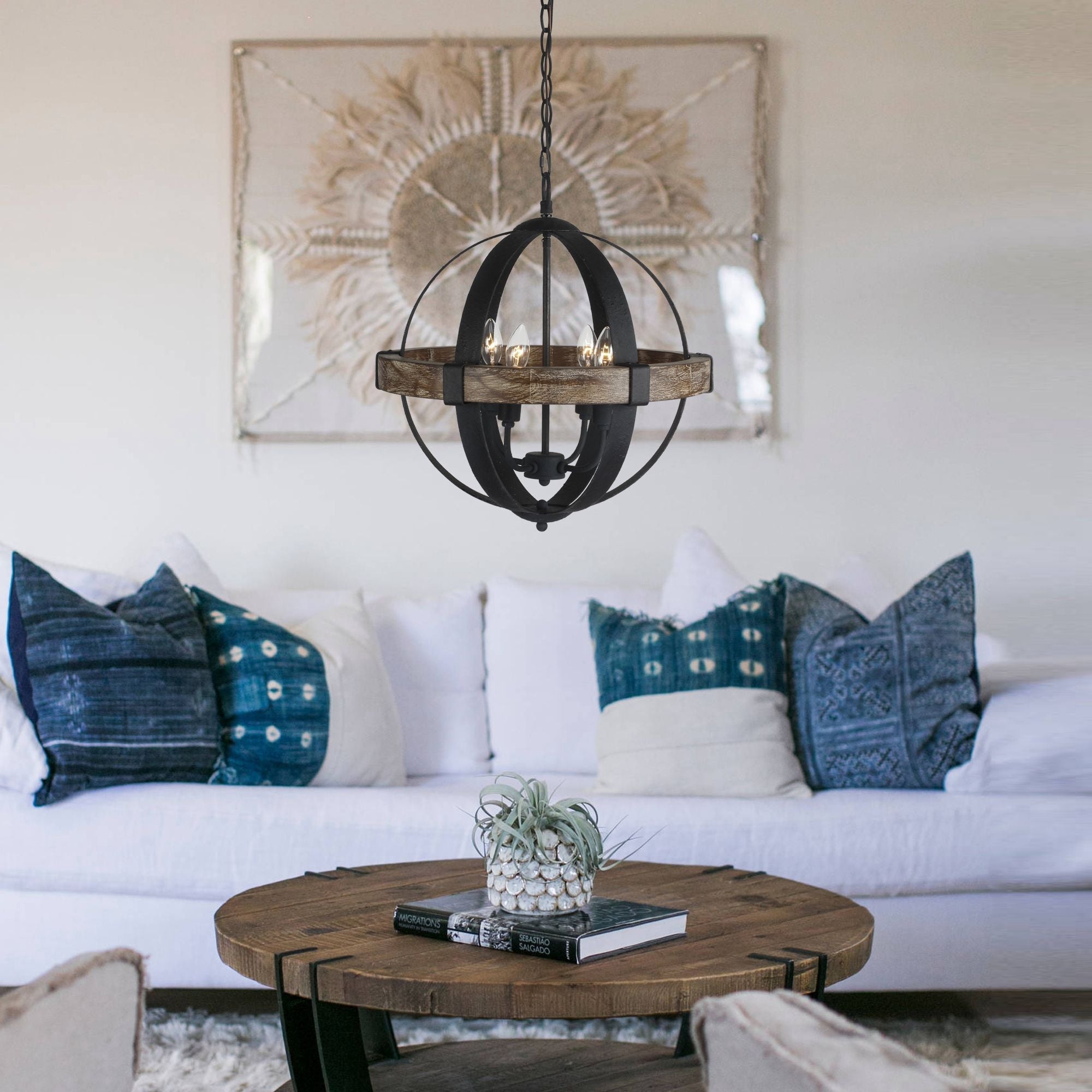 Luxe Vintage Industrial Wooden Pendant Lamp - Letslighting
