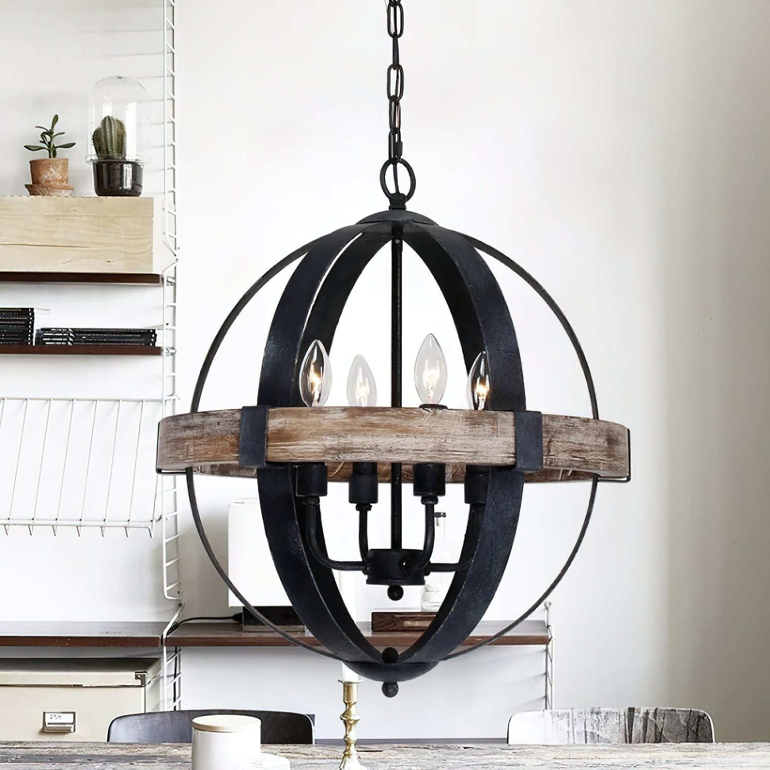 Luxe Vintage Industrial Wooden Pendant Lamp - Letslighting