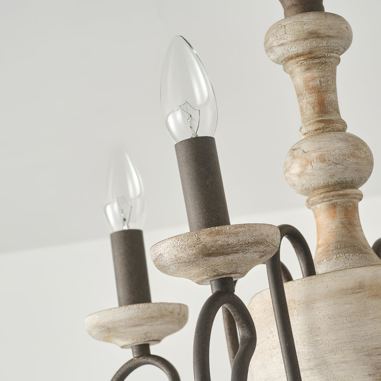 Myst Vintage Traditional Wooden Semi Flush Ceiling Light - Letslighting