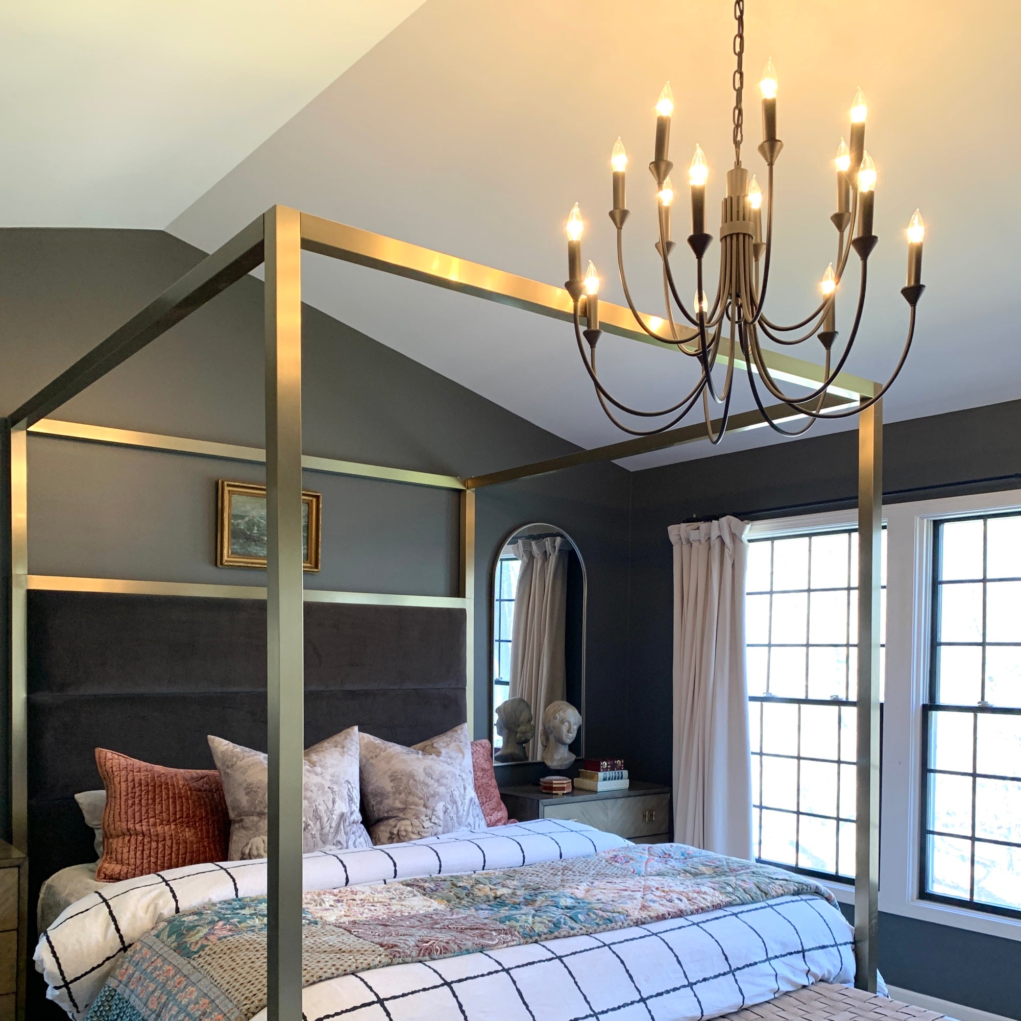 Onyx Vintage Industrial Black Chandelier - Letslighting
