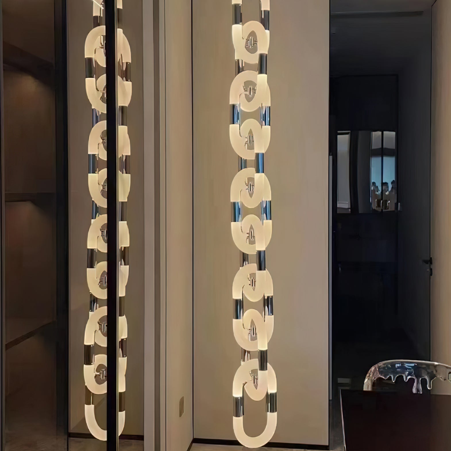 Pendant Light Chain Link Modern Acrylic Stainless Steel Hanging Lamp - Letslighting