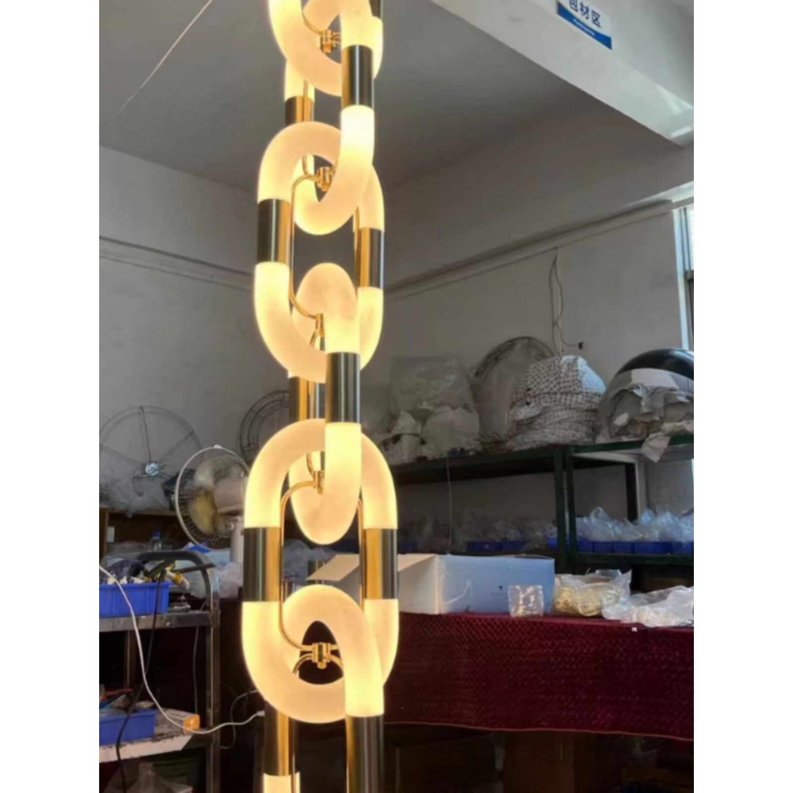 Pendant Light Chain Link Modern Acrylic Stainless Steel Hanging Lamp - Letslighting