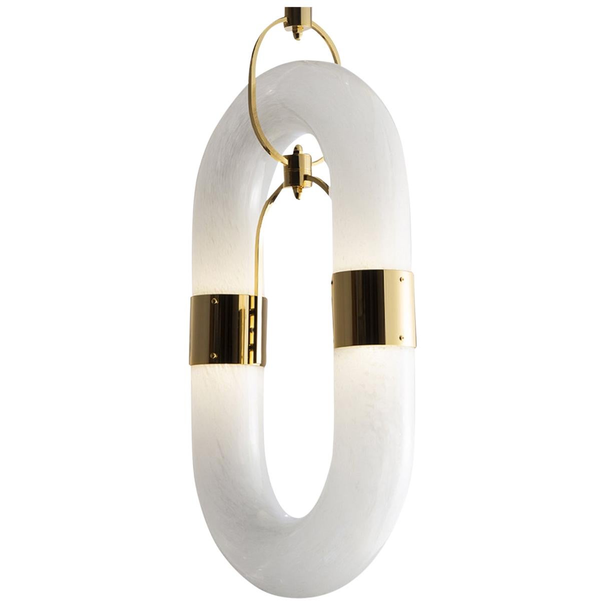 Pendant Light Chain Link Modern Acrylic Stainless Steel Hanging Lamp - Letslighting