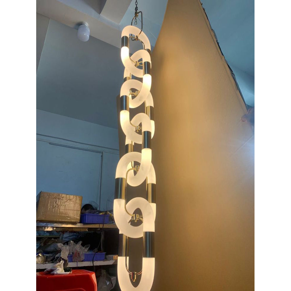 Pendant Light Chain Link Modern Acrylic Stainless Steel Hanging Lamp - Letslighting