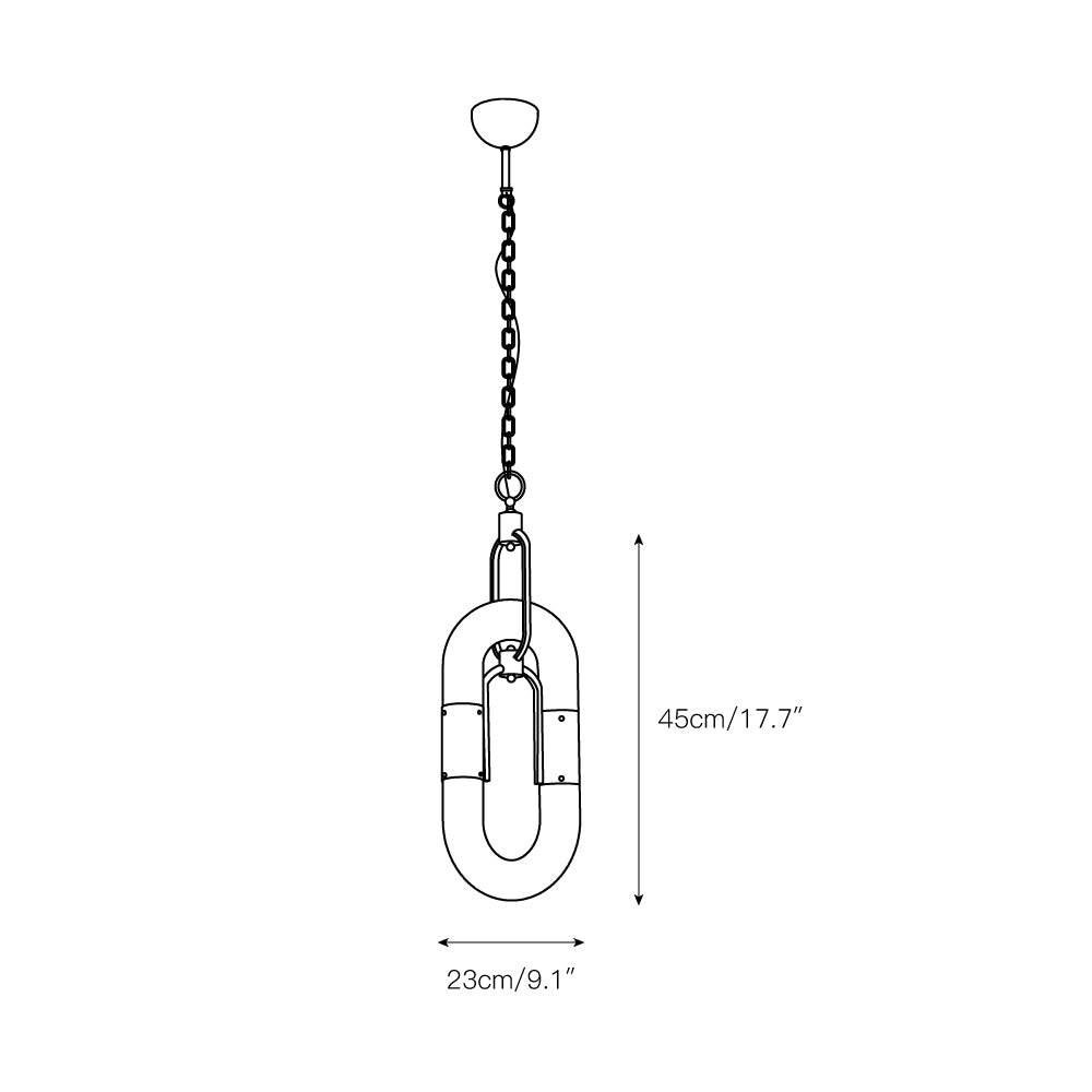 Pendant Light Chain Link Modern Acrylic Stainless Steel Hanging Lamp - Letslighting
