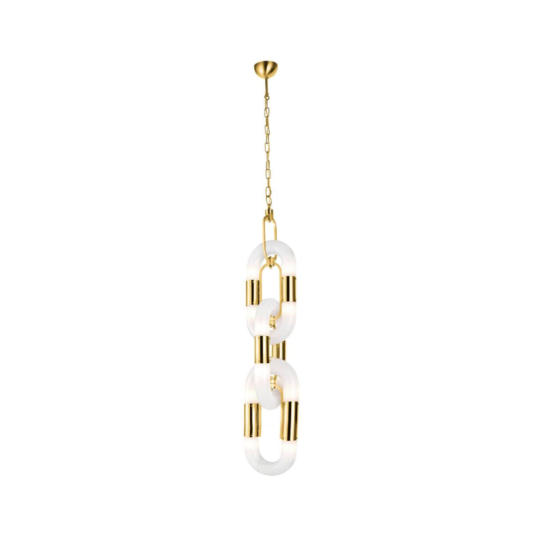 Pendant Light Chain Link Modern Acrylic Stainless Steel Hanging Lamp - Letslighting