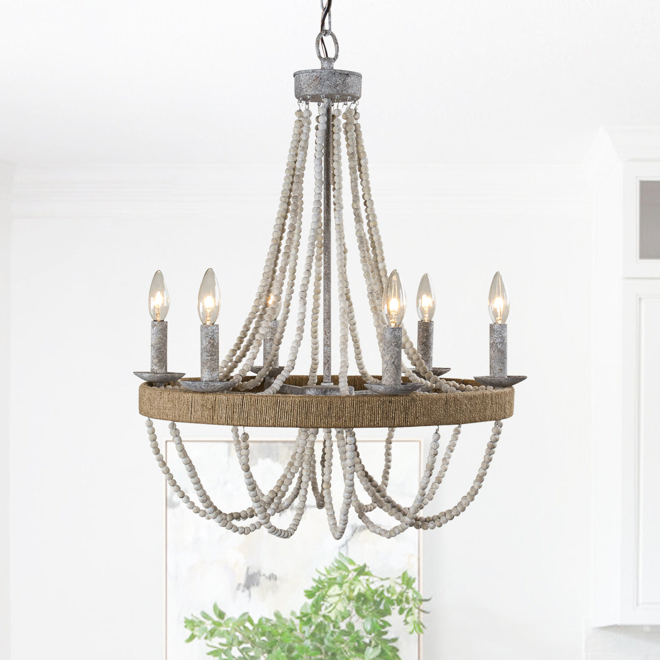 Rise Vintage Traditional Wooden Chandelier - Letslighting