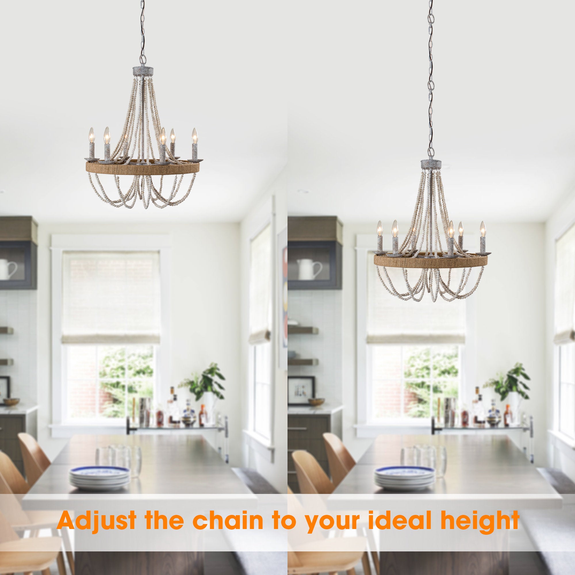 Rise Vintage Traditional Wooden Chandelier - Letslighting