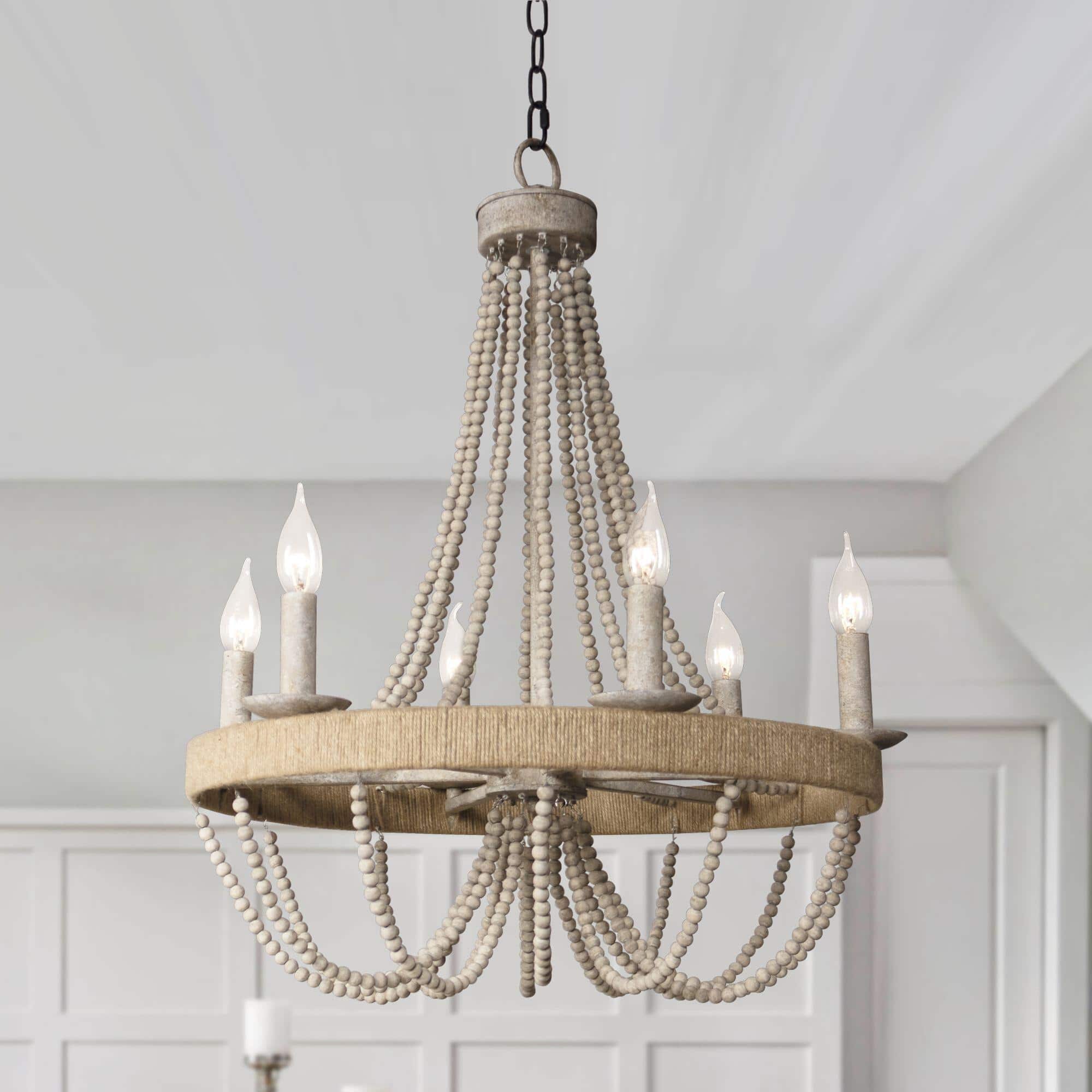 Rise Vintage Traditional Wooden Chandelier - Letslighting