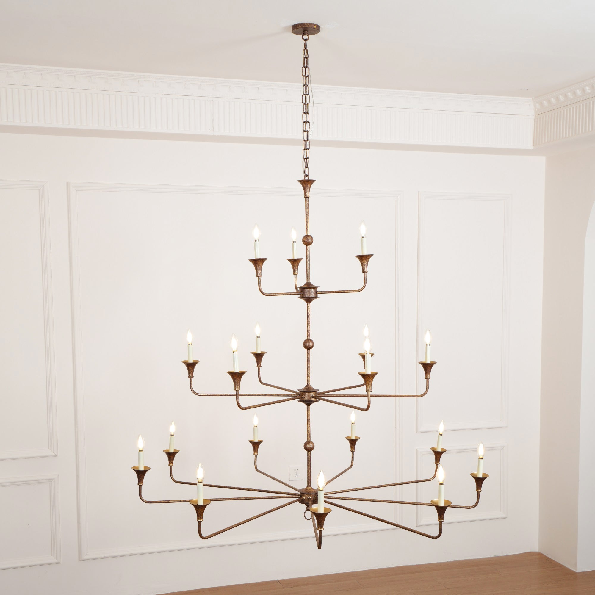 Wisp Grande Vintage Industrial Bronze Chandelier - Letslighting
