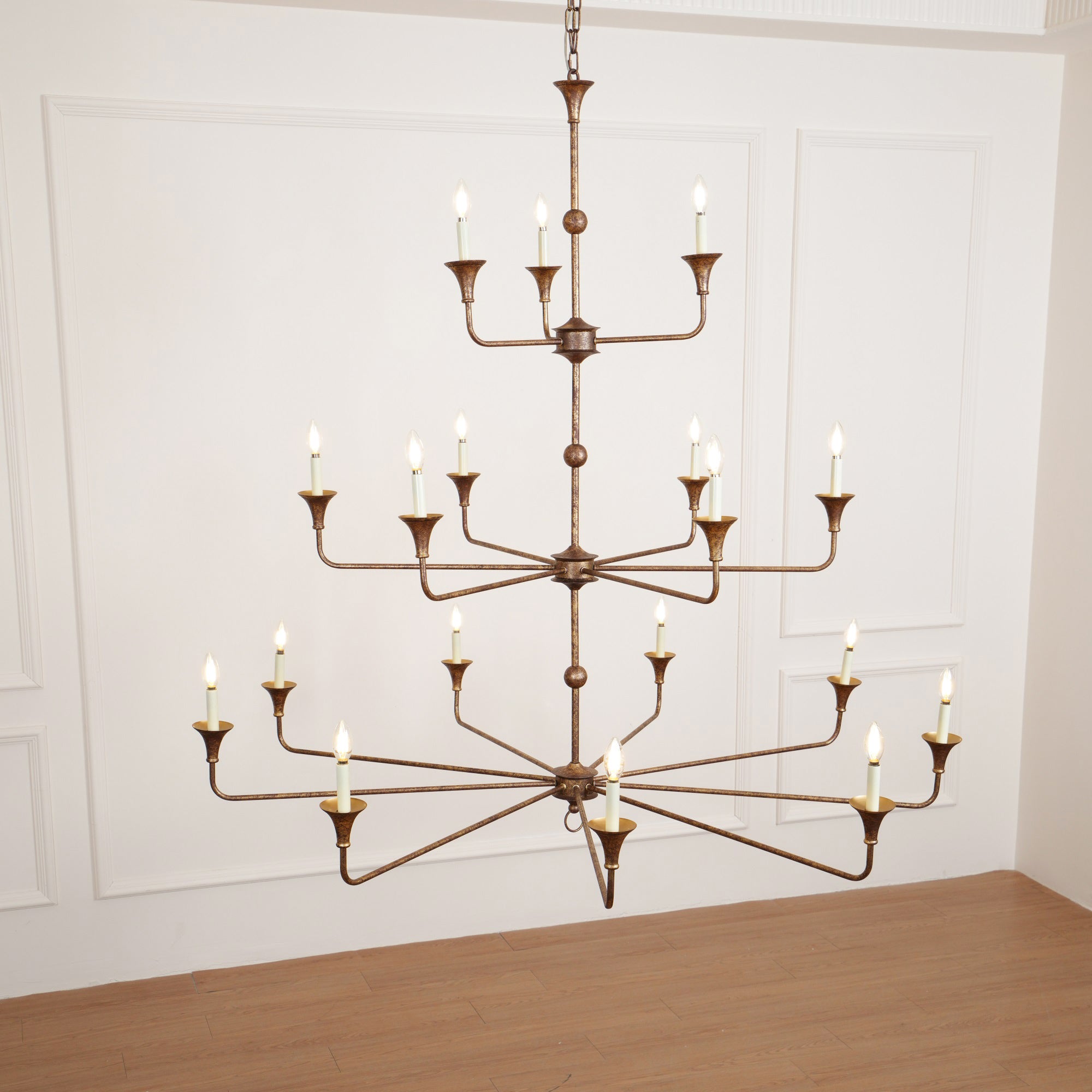 Wisp Grande Vintage Industrial Bronze Chandelier - Letslighting