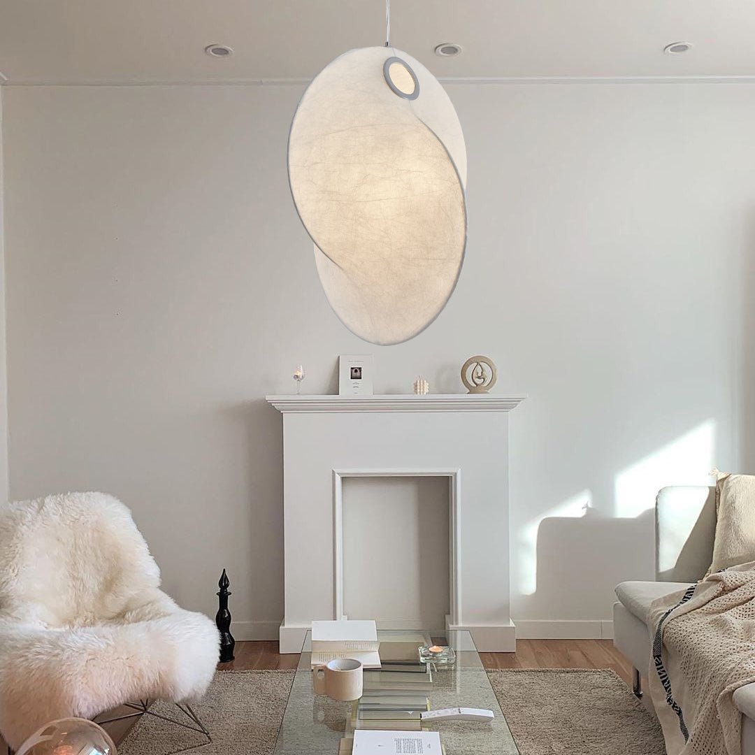 Verine Sculptural Mulberry Silk Pendant Light - Letslighting