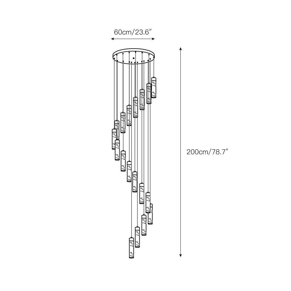 Zeal Modern Minimalist Cascade Alabaster Chandelier - Letslighting