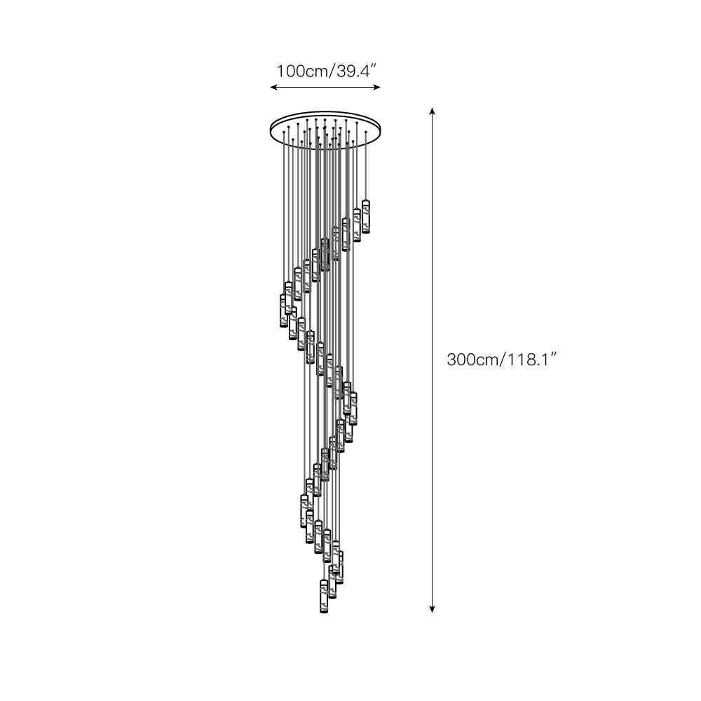 Zeal Modern Minimalist Cascade Alabaster Chandelier - Letslighting