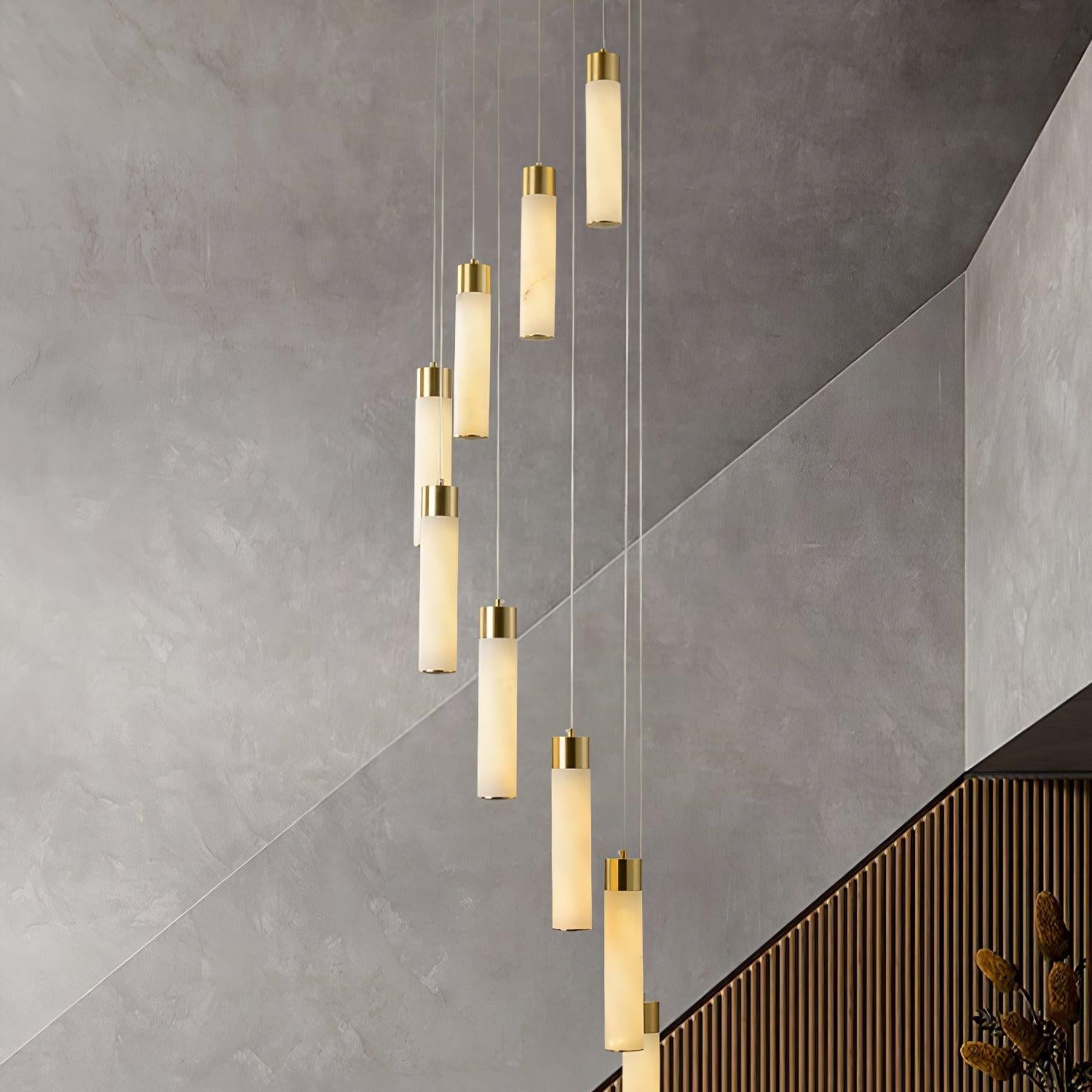 Aurelia Alabaster Chandelier Staircase