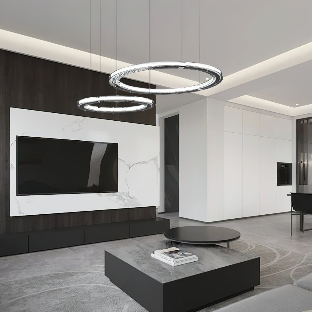 Lunara Dual-Ring Crystal Chandelier - Letslighting