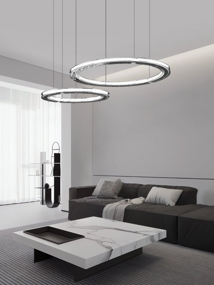 Lunara Dual-Ring Crystal Chandelier - Letslighting