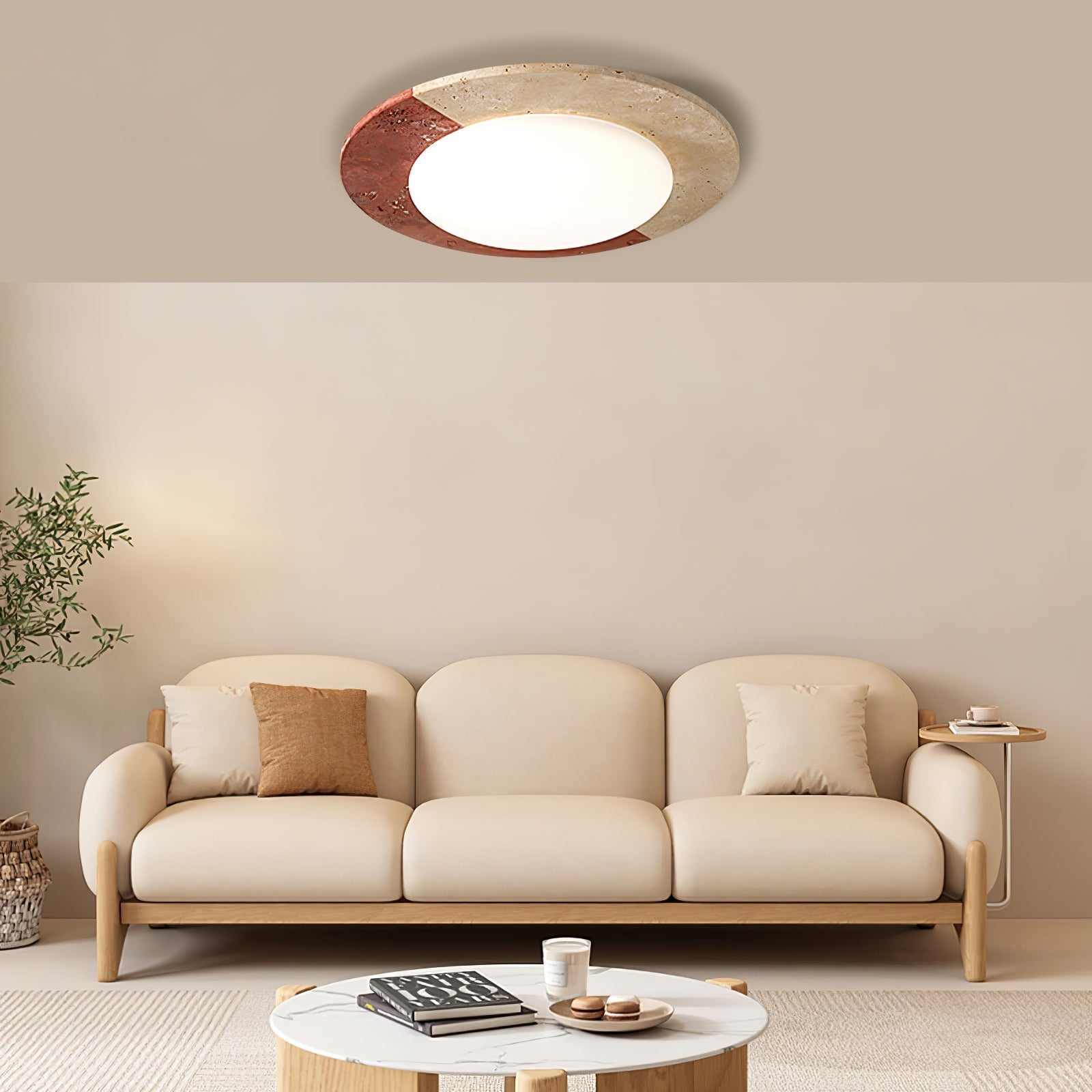 Zeraeos Travertine Ceiling Light - Letslighting