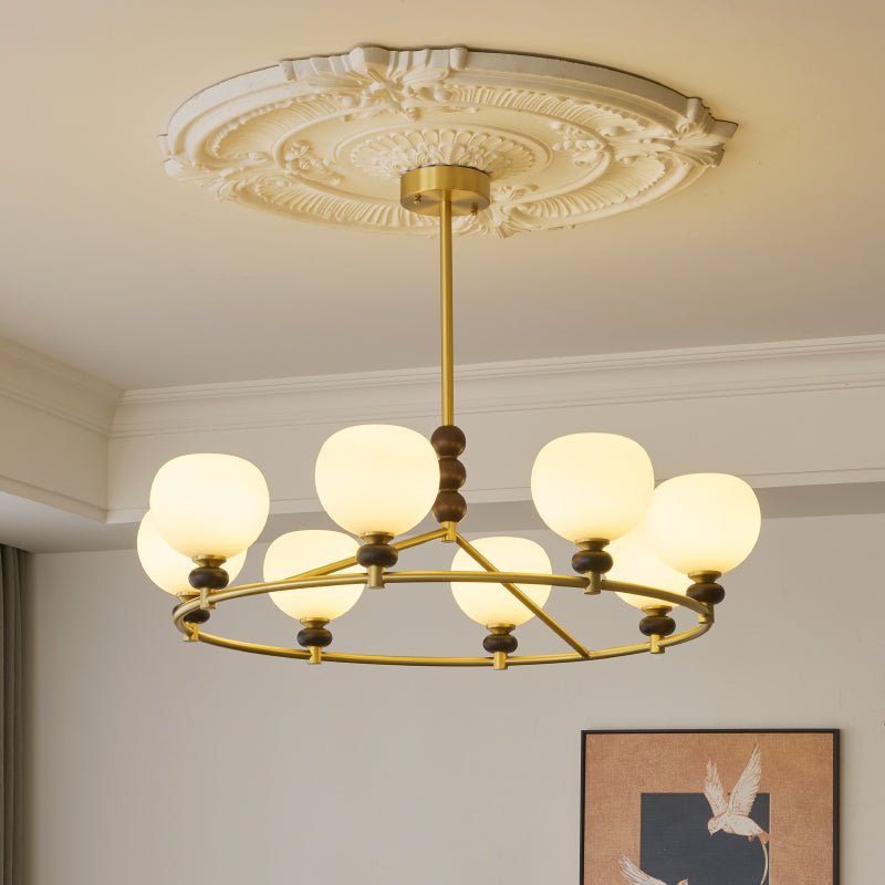 Nydoriel Premium Nordic Art Brass Wood Chandelier - Letslighting