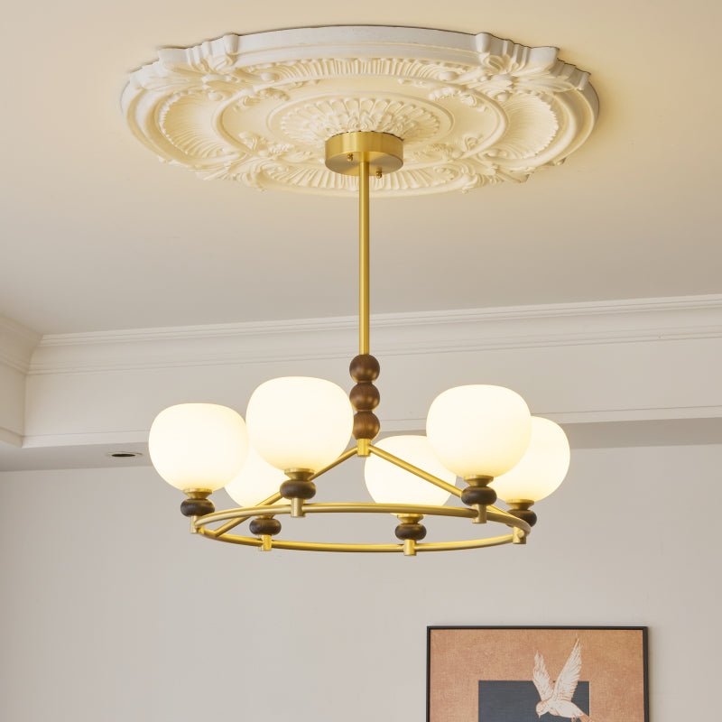 Nydoriel Premium Nordic Art Brass Wood Chandelier - Letslighting