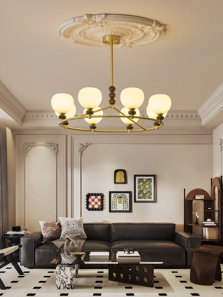 Nydoriel Premium Nordic Art Brass Wood Chandelier - Letslighting