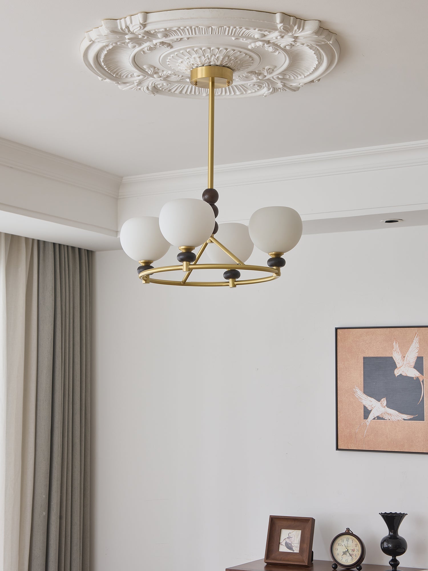 Nydoriel Premium Nordic Art Brass Wood Chandelier - Letslighting