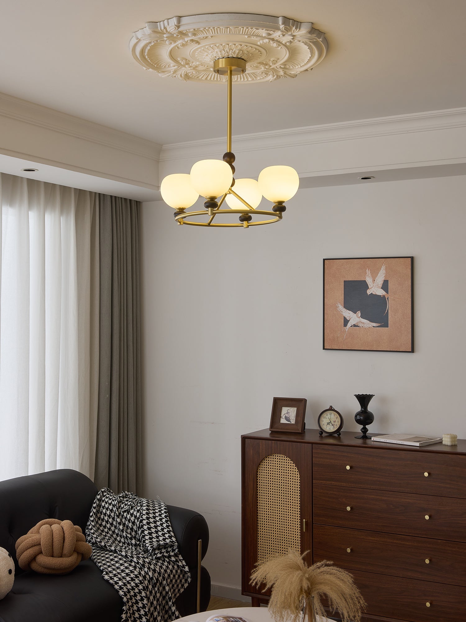 Nydoriel Premium Nordic Art Brass Wood Chandelier - Letslighting