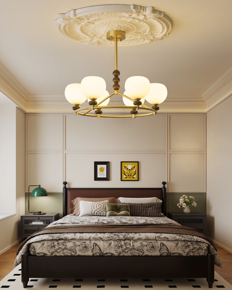 Nydoriel Premium Nordic Art Brass Wood Chandelier - Letslighting