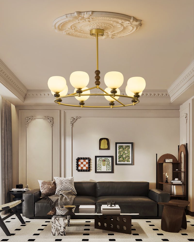Nydoriel Premium Nordic Art Brass Wood Chandelier - Letslighting