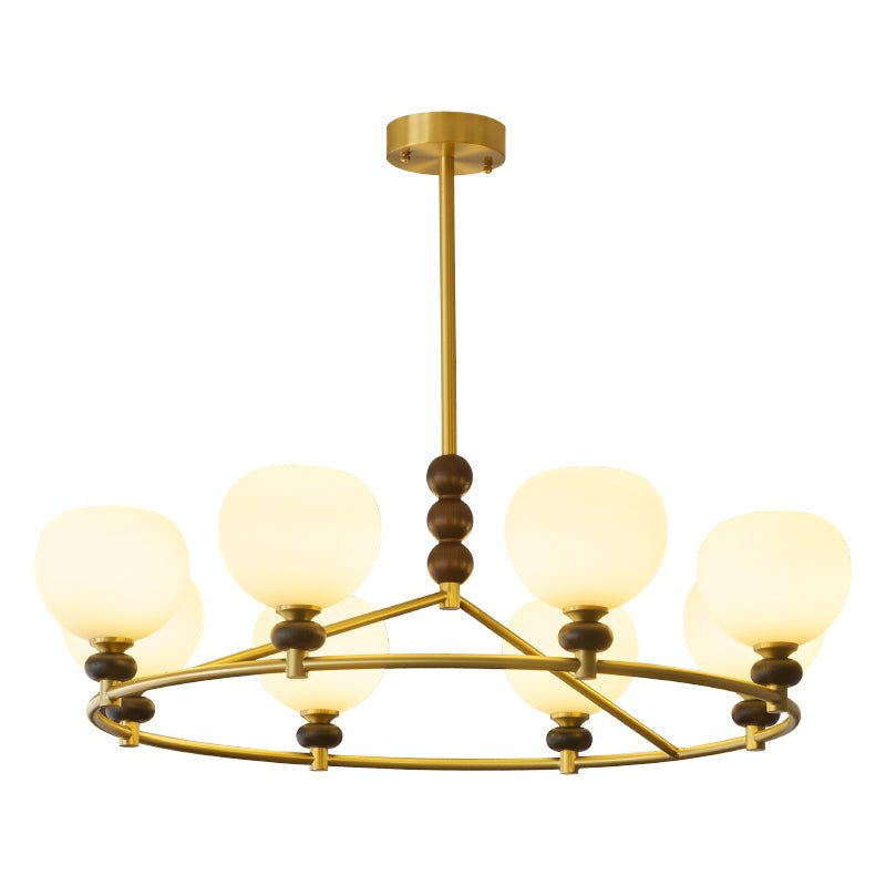 Nydoriel Premium Nordic Art Brass Wood Chandelier - Letslighting