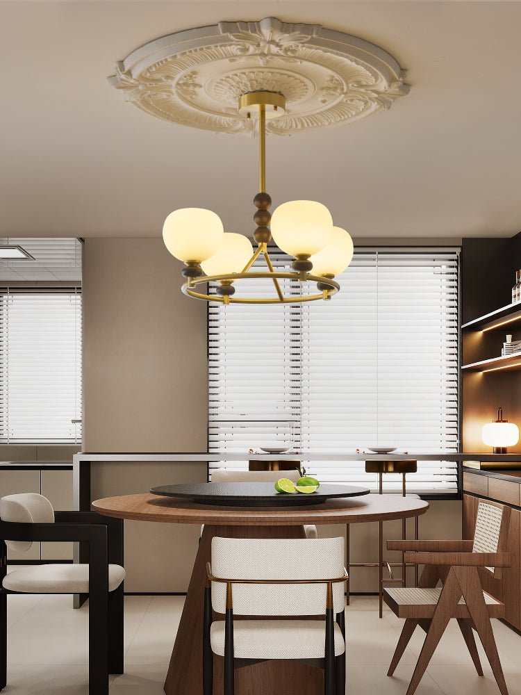 Nydoriel Premium Nordic Art Brass Wood Chandelier - Letslighting