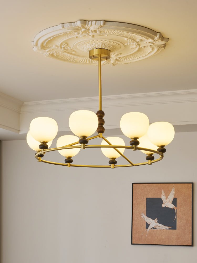 Nydoriel Premium Nordic Art Brass Wood Chandelier - Letslighting