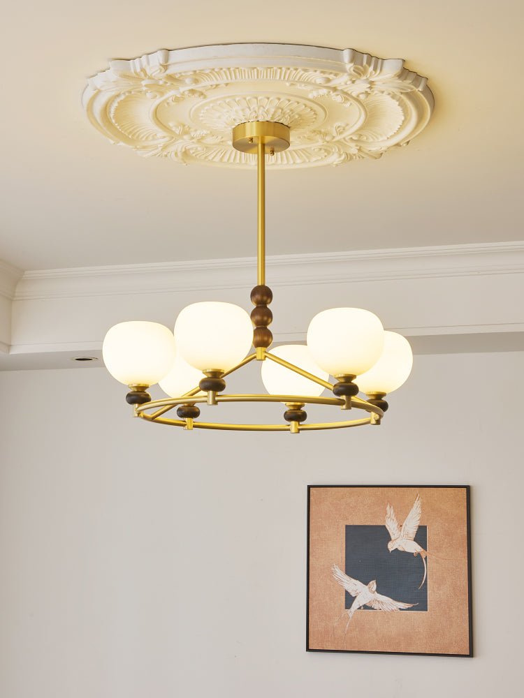 Nydoriel Premium Nordic Art Brass Wood Chandelier - Letslighting