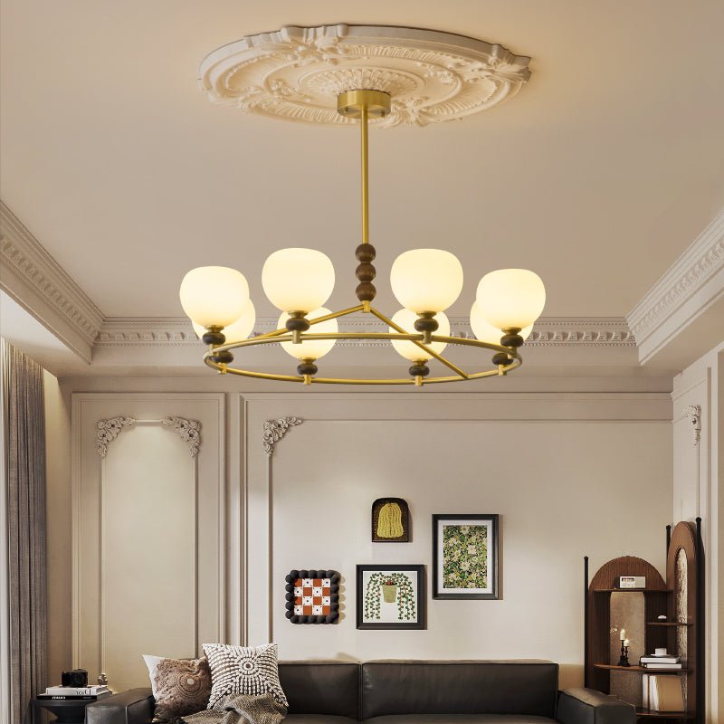 Nydoriel Premium Nordic Art Brass Wood Chandelier - Letslighting