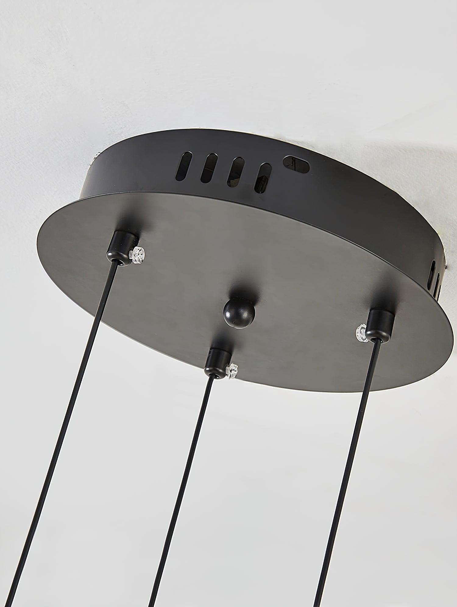 Chandelier Black White Rods and Globe Modern - Letslighting