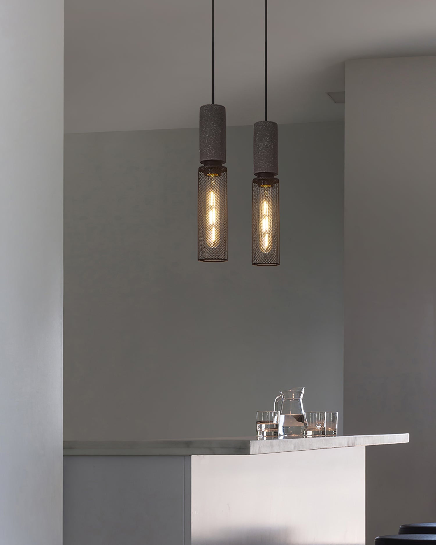 Hexa Cement Mesh Pendant Light - Letslighting