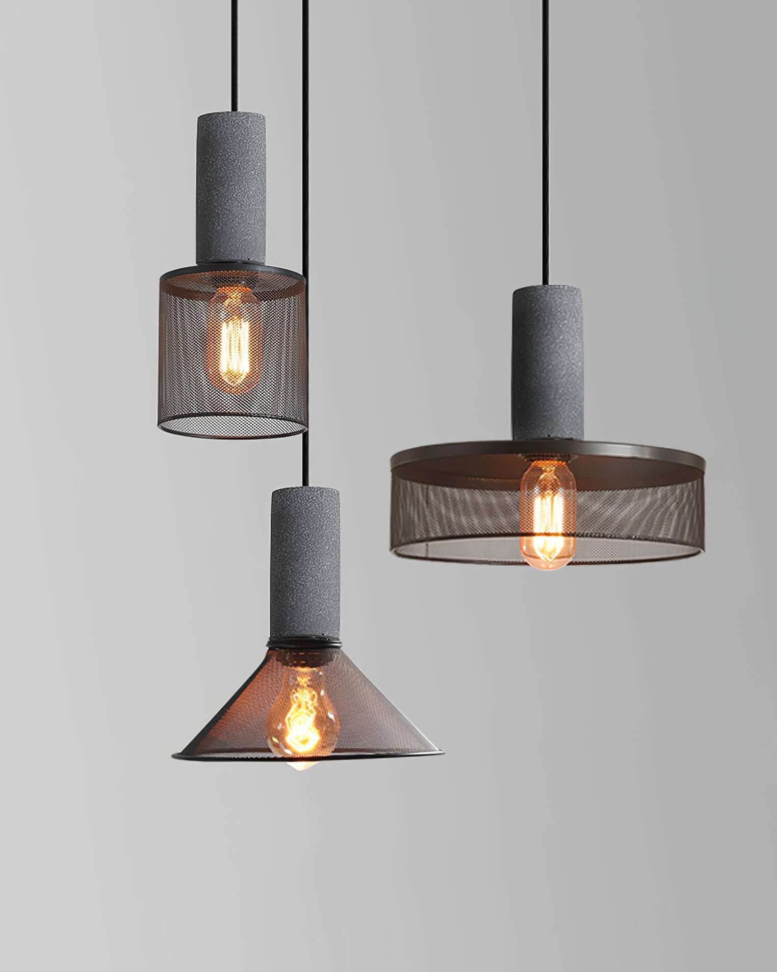 Hexa Cement Mesh Pendant Light - Letslighting