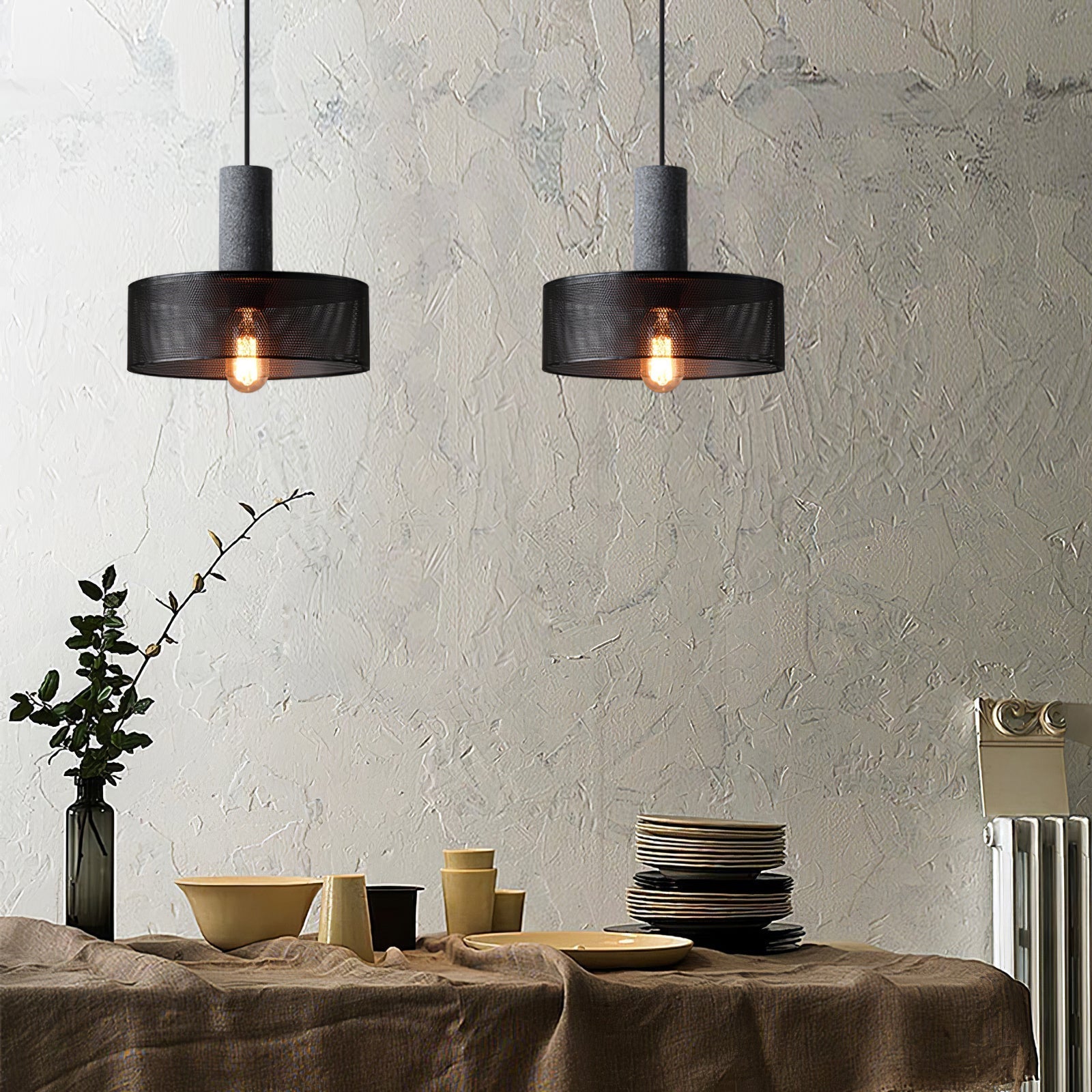 Hexa Cement Mesh Pendant Light - Letslighting