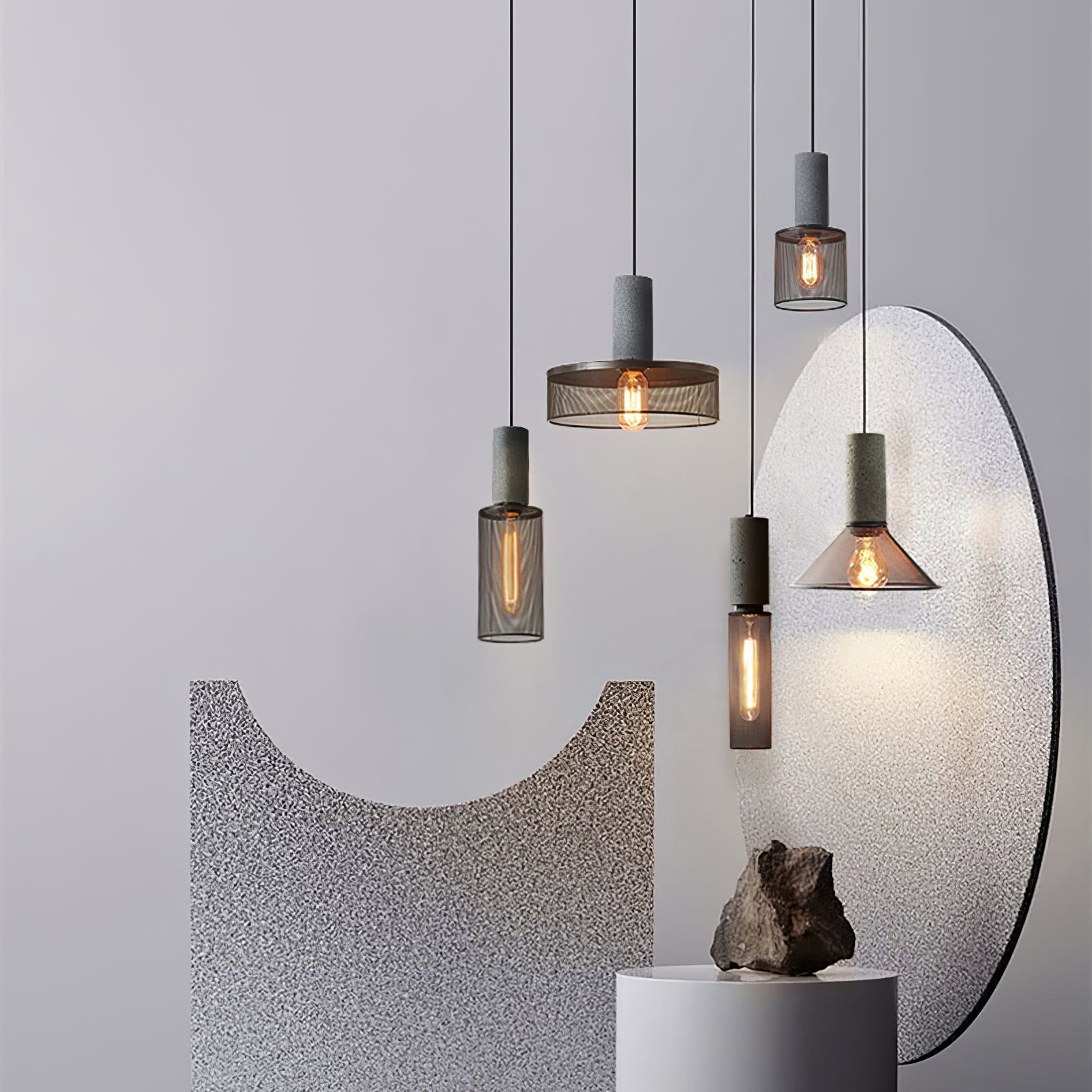 Hexa Cement Mesh Pendant Light - Letslighting